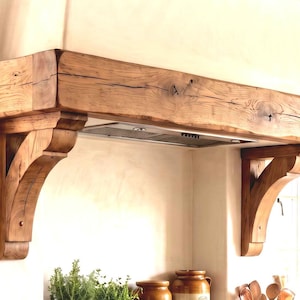 Thick oak canopy support brackets