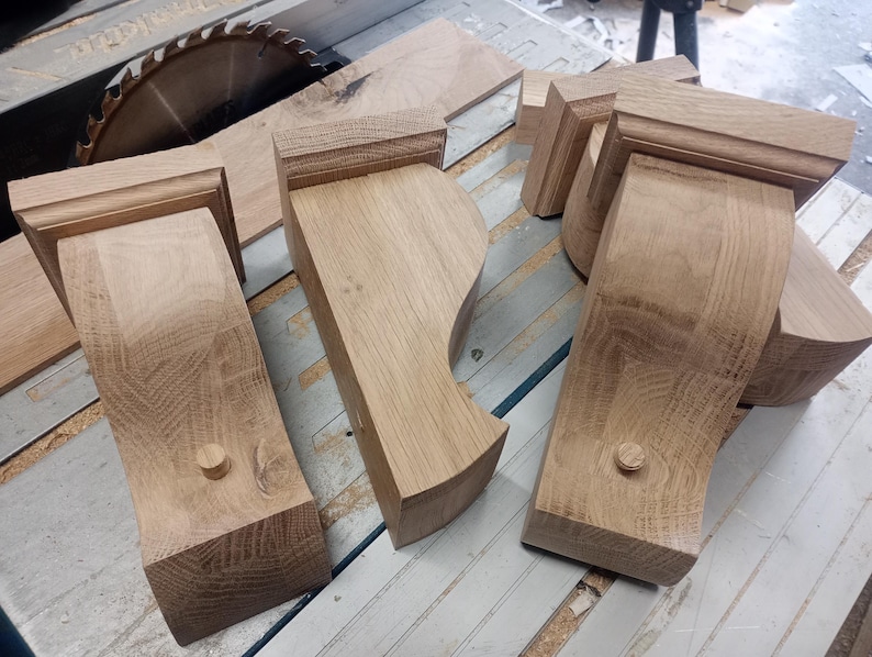 Solid oak mantel brackets/corbels image 10