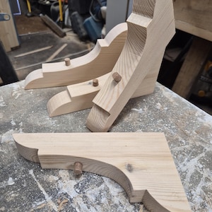 Handmade traditional pine shelving brackets