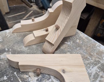 Pine shelving brackets