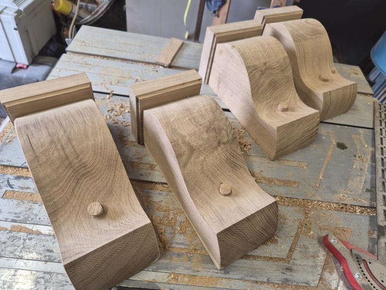 Solid oak mantel brackets/corbels image 12