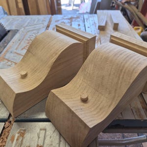 Solid oak mantel brackets/corbels image 1