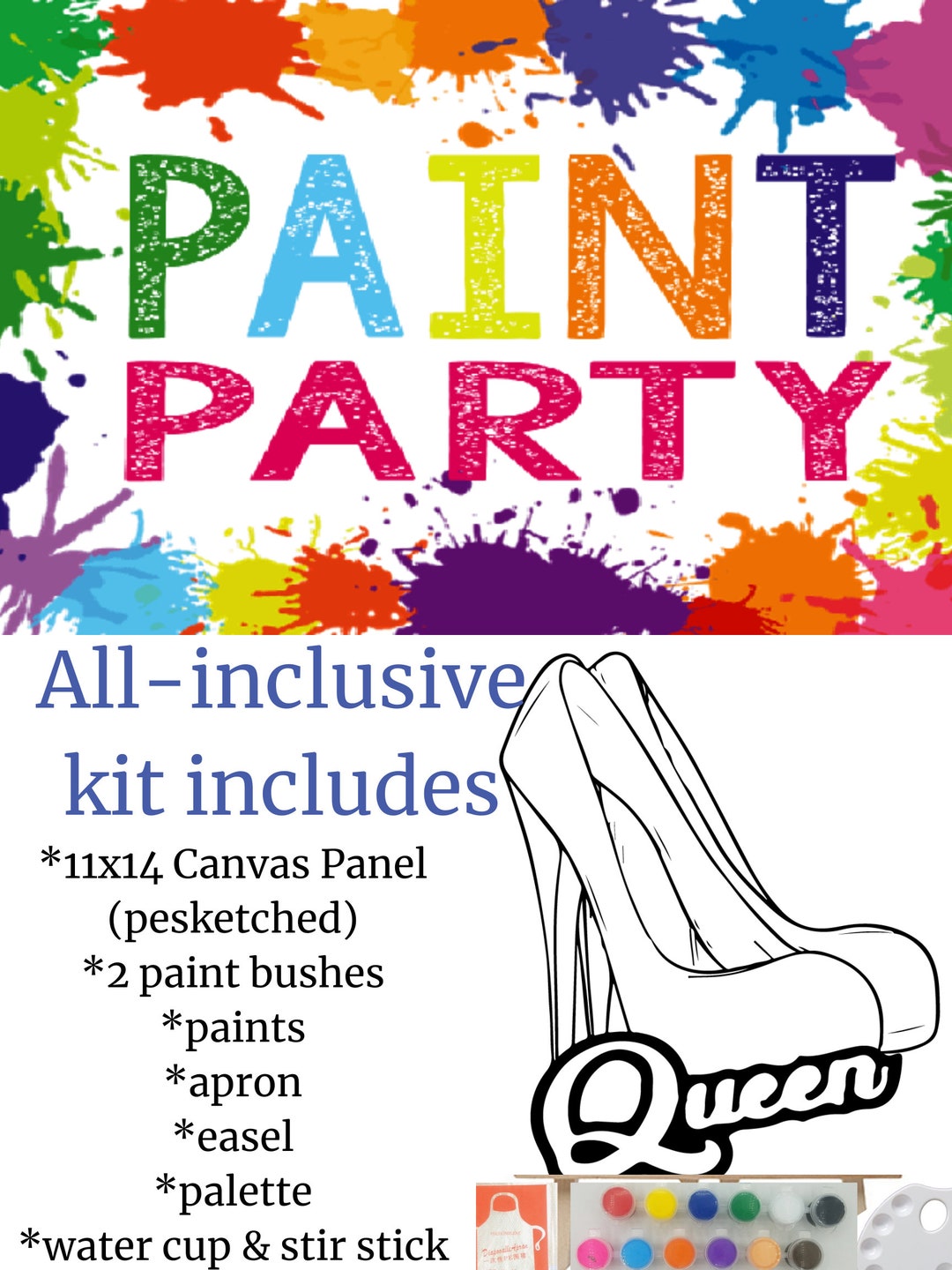 Ladies Night/pumped Queen Paint Party Kit Etsy