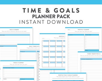Time Planner DOWNLOAD | daily planner | weekly planner | monthly planner | monthly calendar | yearly planner