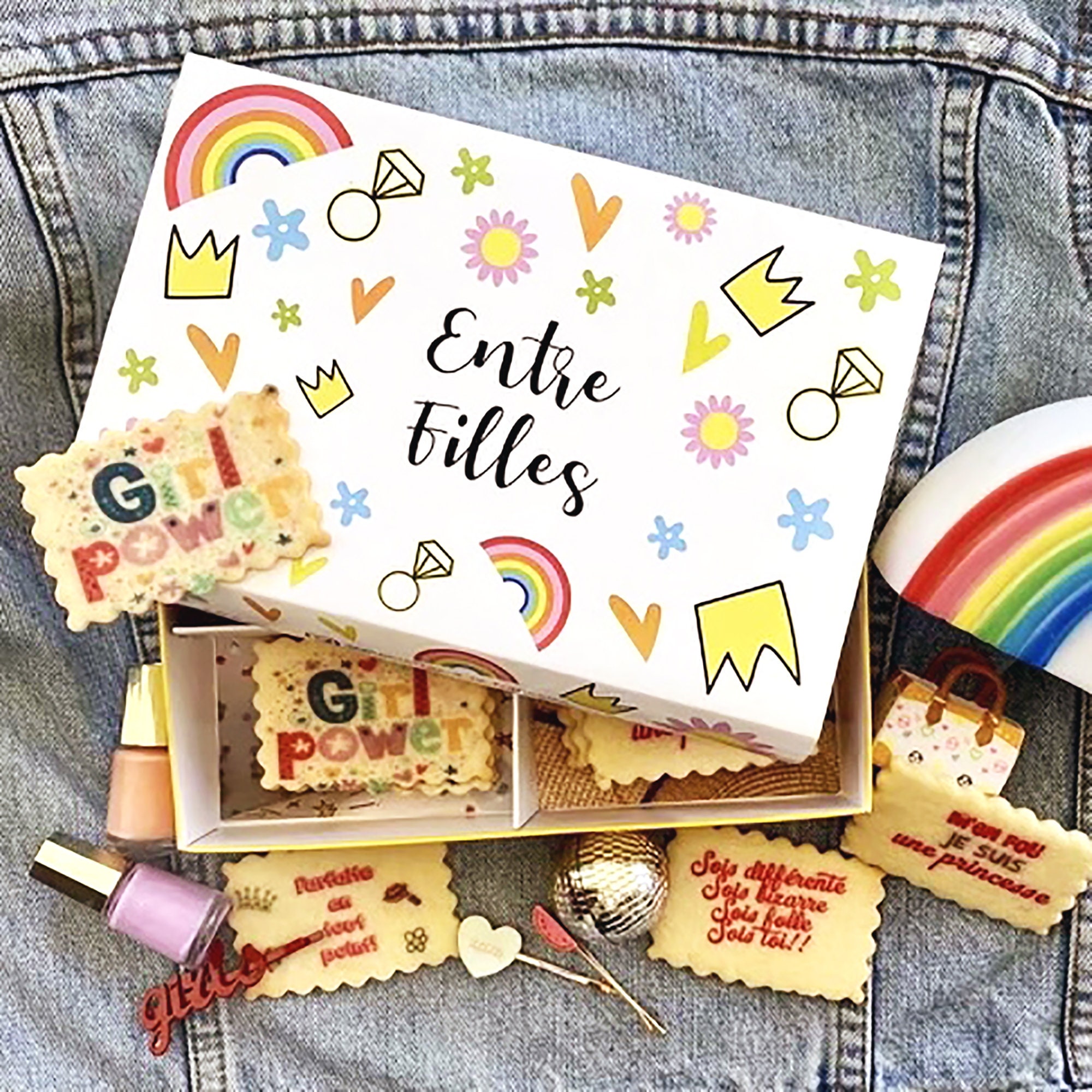 Coffret Biscuits Personnalisés à Thème Entre Filles