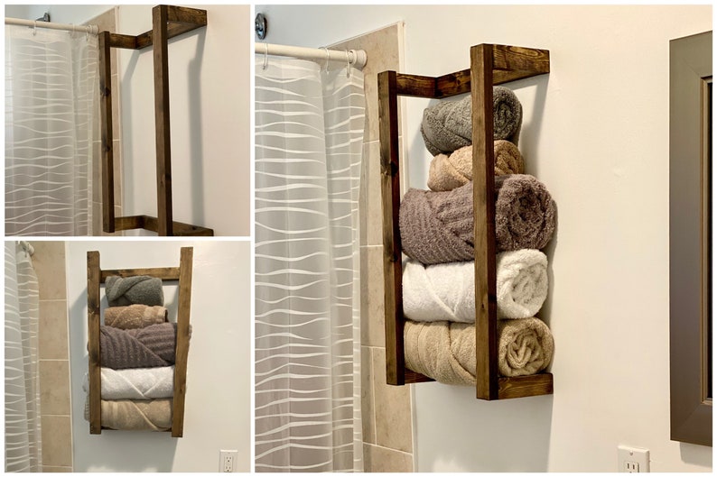 how to roll bath towels for storage—Farmhouse Towel Rack Towel Rack (Regular)