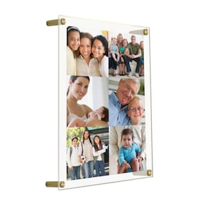 Acrylic Wall Frame - Choose Your Knob Color (Gold/Silver/Black/White/Red) - Choose Your Size - Fill With Photos/Wallpaper/Artwork