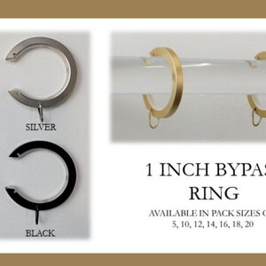 For 1 Inch Diameter Rod Bypass/carryover Curtain Rings With - Etsy