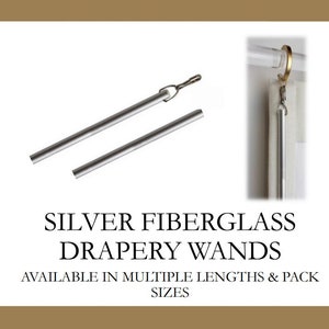 Silver Fiberglass Drapery Pull Wand - Available in Multiple Lengths and Pack Sizes - For Easy Movement of Curtain Window Treatments
