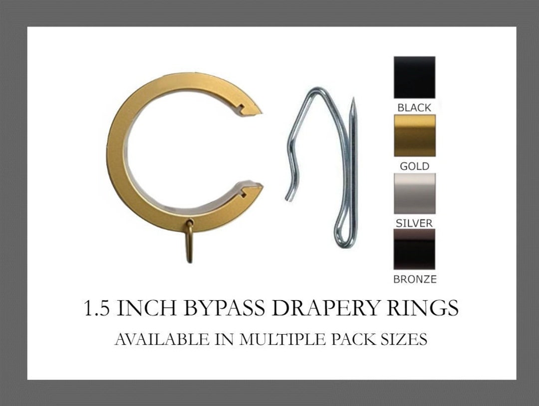 For 1.5 Inch Diameter Rod- Bypass/carryover Curtain Rings With Eyelet ...