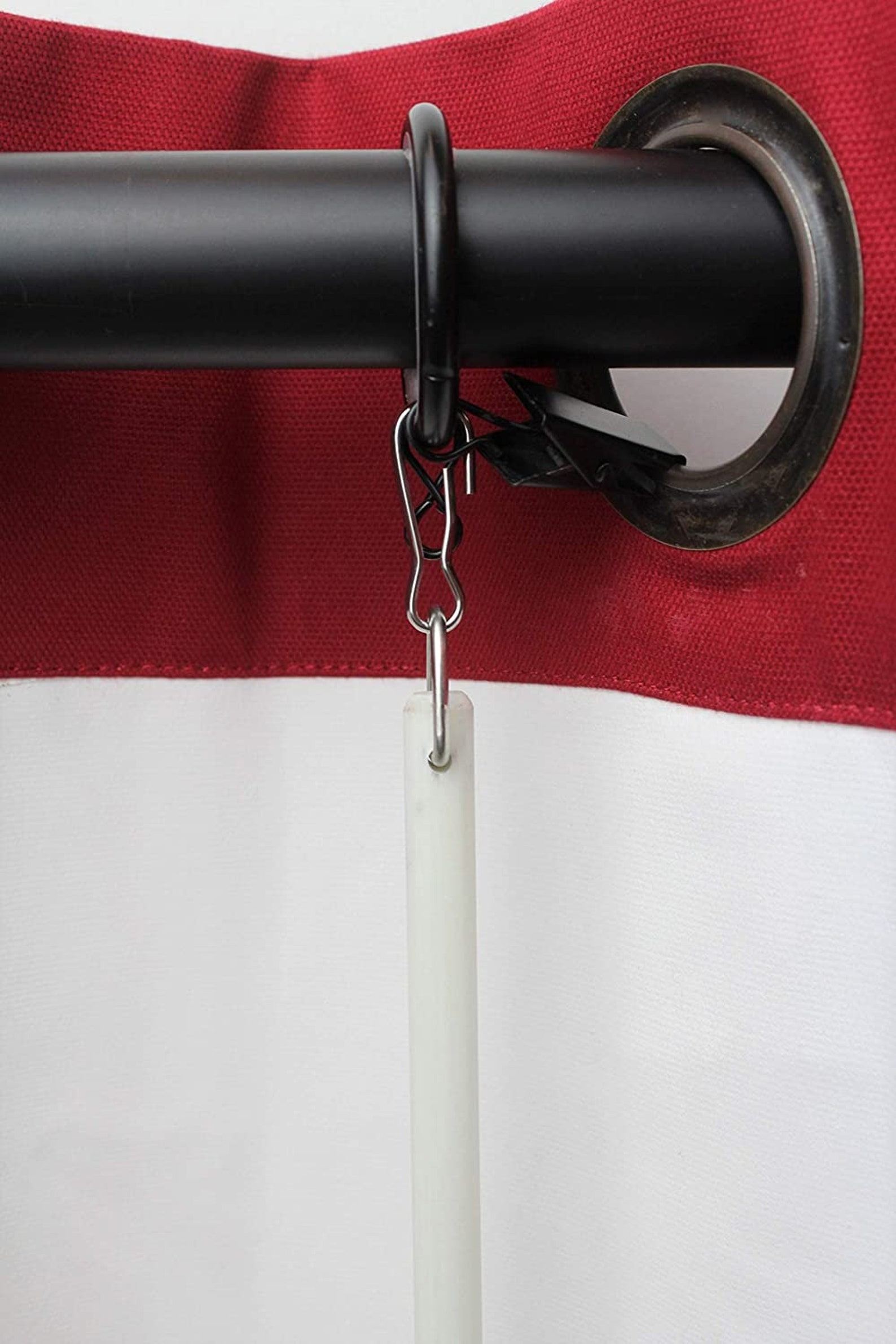 White Fiberglass Curtain Pull Wand Grommet Ring Gold Etsy