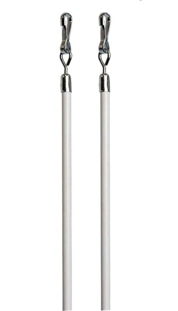 White Metal Fling Drapery Pull Wand 40 Inch 2 Pack Easy Etsy