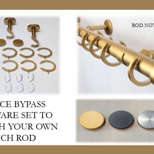 For 1 Inch Diameter Rod Bypass/carryover Curtain Rings With Etsy