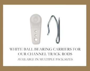 Slim Ball Bearing Carriers - White - For Channel/Traverse Rod - Available in 6, 10, 20, 25, 30 Packs - IF&D Fabrics and Drapes