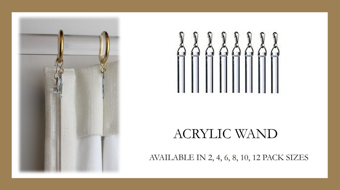 Clear Acrylic Drapery Pull Wand Easy Open and Close of Curtain Window