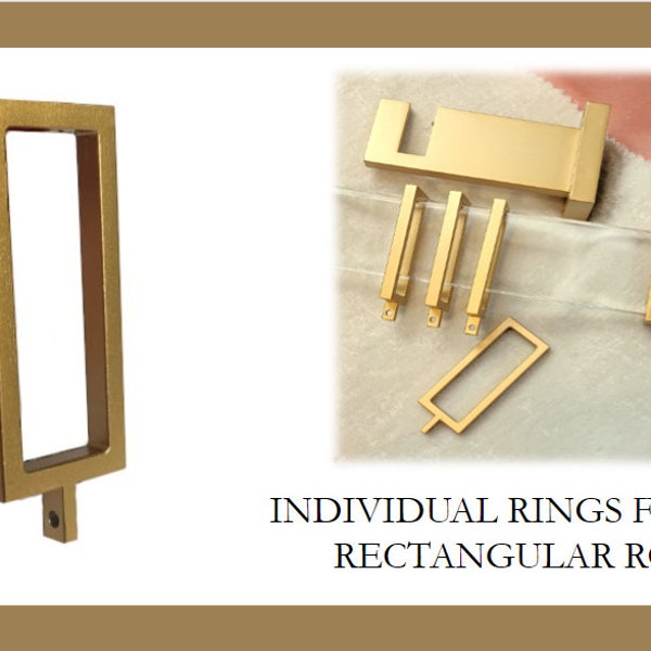 Drapery Rings for Acrylic Lucite Rectangular Drapery Rod - Gold