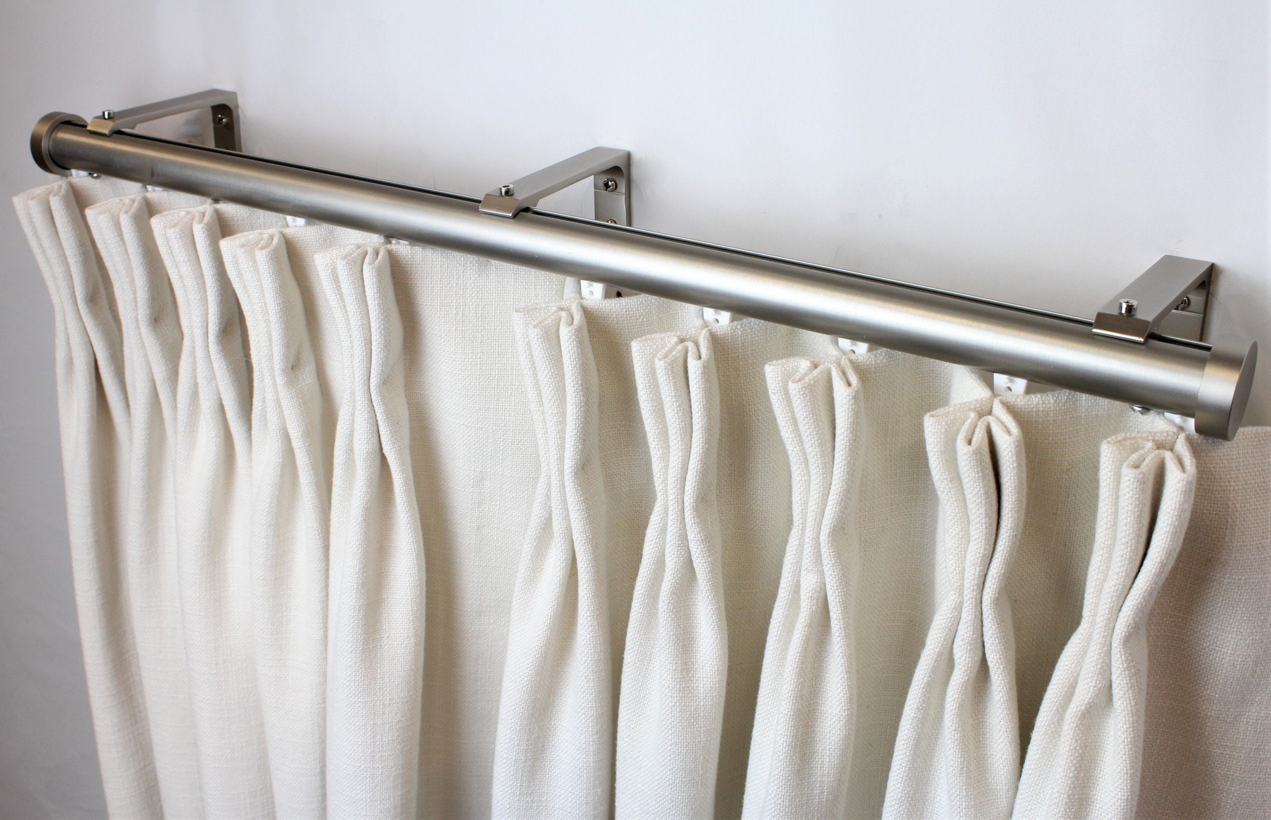 1 Inch Channel Track Round Drapery Rod Set- Includes Curtain Rod ...