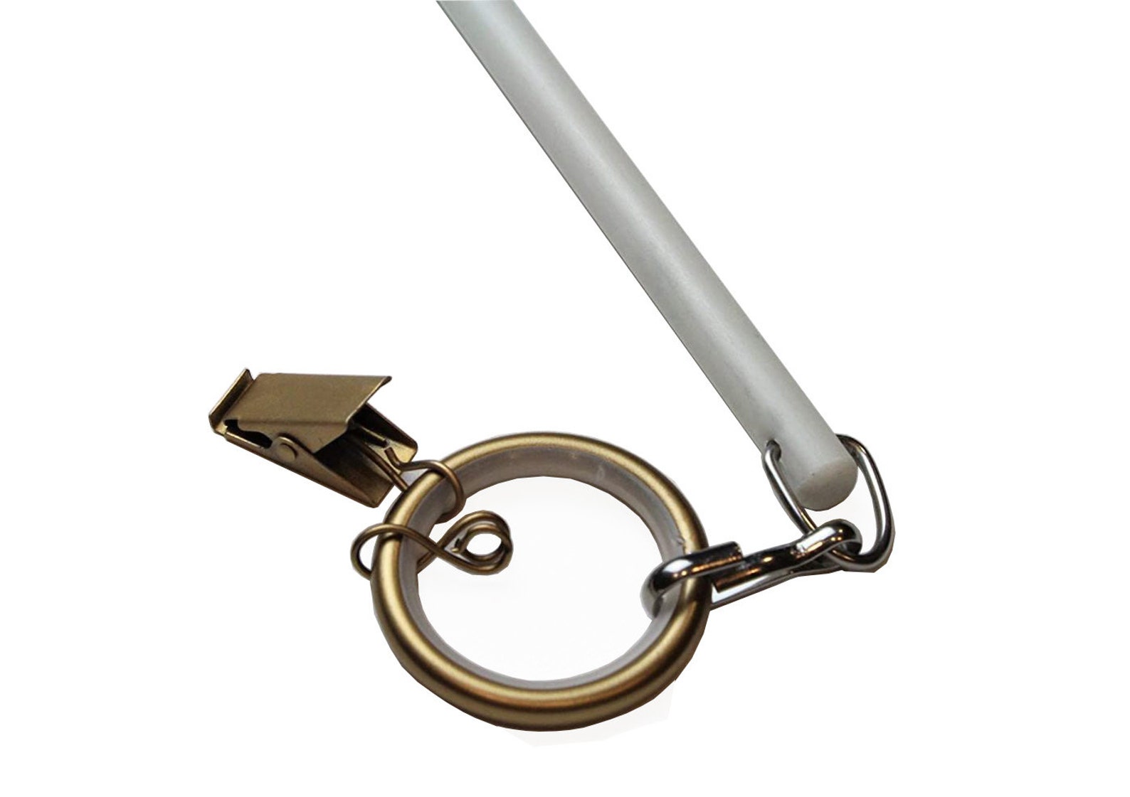 White Fiberglass Curtain Pull Wand Grommet Ring Gold Etsy