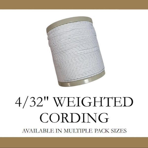 Lead Free Weighted Curtain Sausage Cording- 4/32" Drapery Valance Curtain Supplies - Available in Multiple Pack Sizes