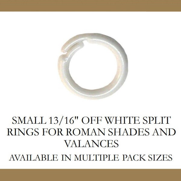 Small Off White Plastic Split Rings - Home Sewing for Shades and Valances - Roman Shade Rings - Available in Multiple Pack Sizes