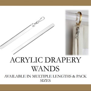 Clear Acrylic Drapery Pull Wand - Available in Multiple Lengths and Pack Sizes - For Easy Movement of Curtain Window Treatments