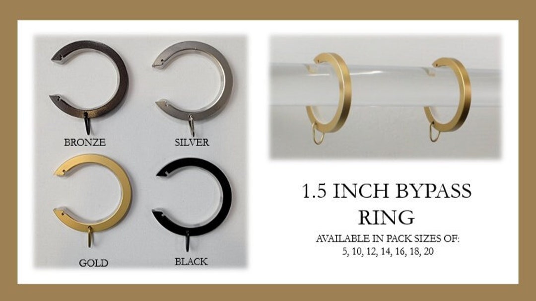 For 1.5 Inch Diameter Rod Bypass/carryover Curtain Rings With - Etsy
