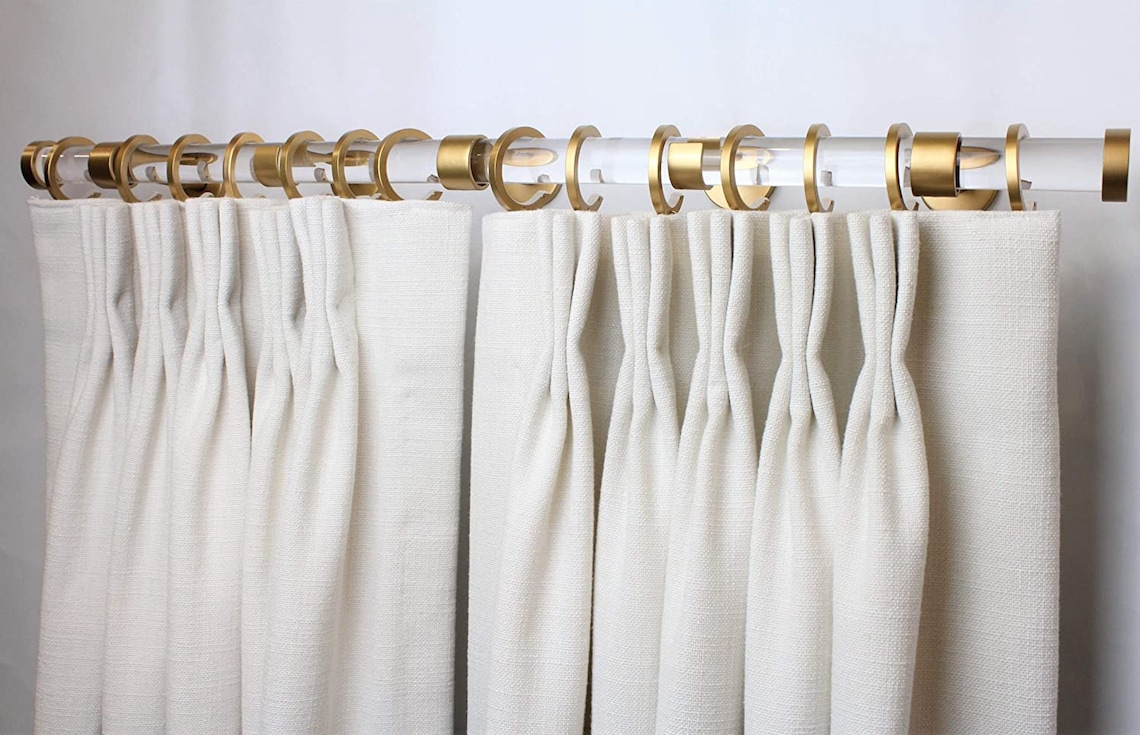 Clear Acrylic Extra Wide Drapery Hardware Set Gold or Etsy