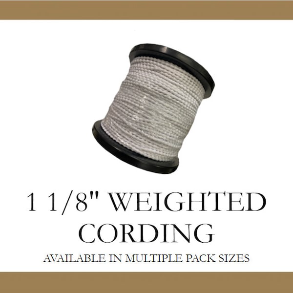 1/8" Weighted Hem Curtain Cording - Non Lead Drapery Sausage Bead Cording - Available in Multiple Pack Sizes