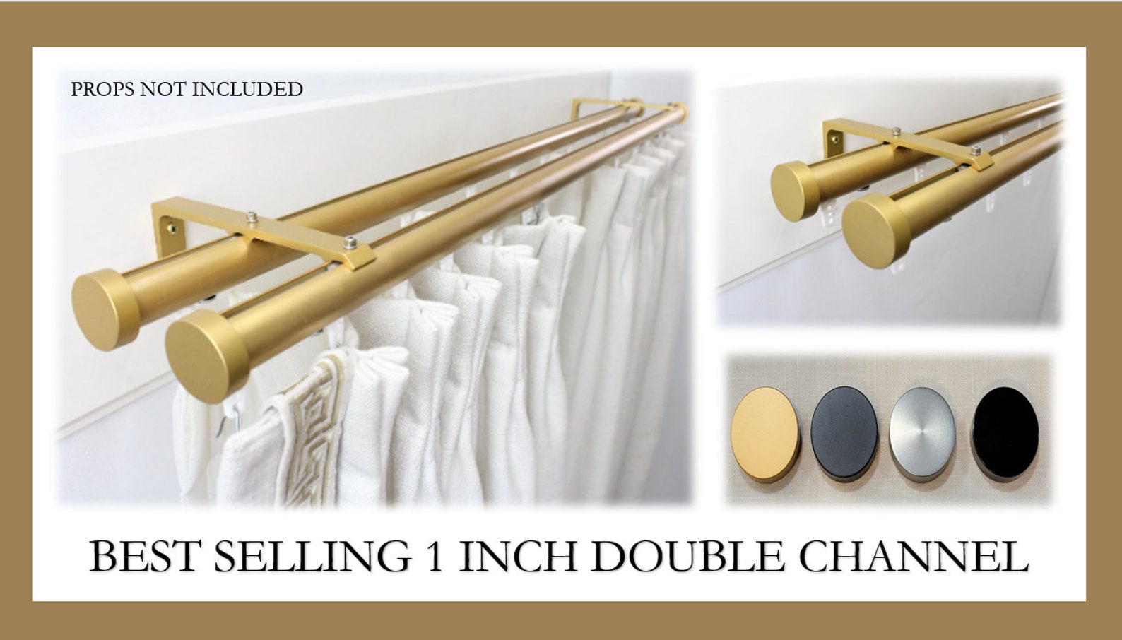 Double Channel Track 1 Inch Round Drapery Rod Set Includes - Etsy