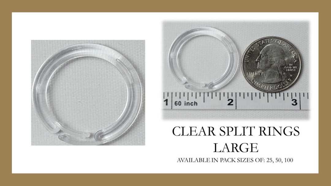 Large Clear Plastic Split Rings Home Sewing for Shades and Valances