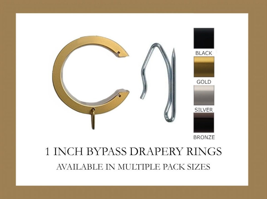For 1 Inch Diameter Rod - Bypass/carryover Curtain Rings With Eyelet ...
