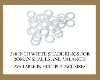 White Shade Rings - Home Sewing for Roman Shades and Valances - 3/8 Inch - Available Multiple Pack Sizes