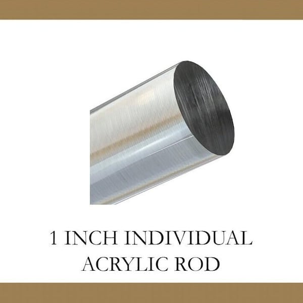 1 Inch Diameter - Clear Acrylic Lucite Drapery Rod - IF&D Fabrics and Drapes - Customizable to ANY Width