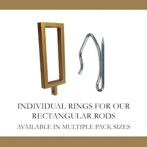 Drapery Rings and Hooks for Our Acrylic Lucite Rectangular Drapery Rod - Gold - Available in Multiple Pack Sizes