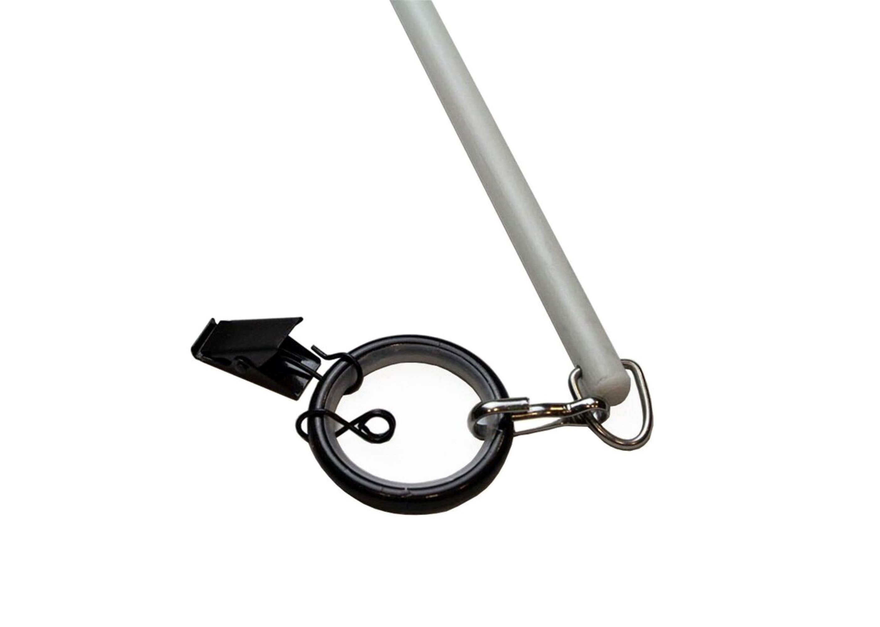 White Fiberglass Curtain Pull Wand With Bronze Grommet Ring Etsy