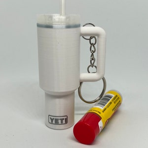 3.5” keychain inspired by Yeti cup - chapstick holder