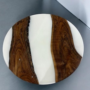 Custom White Epoxy Resin Coffee Table: Round Dining Table for Cafe/Bar