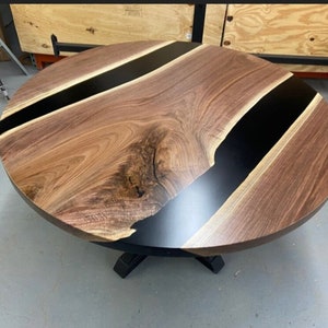 Custom Epoxy Resin Table: Handmade Wood & River Design