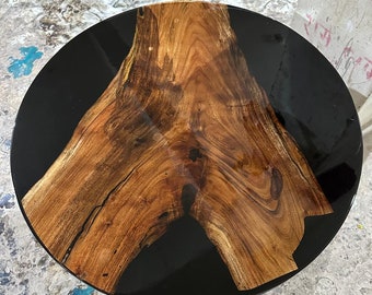 Round epoxy dining table, round epoxy table, Round black epoxy table, round epoxy coffee table, Round epoxy Bar & Cafe table.