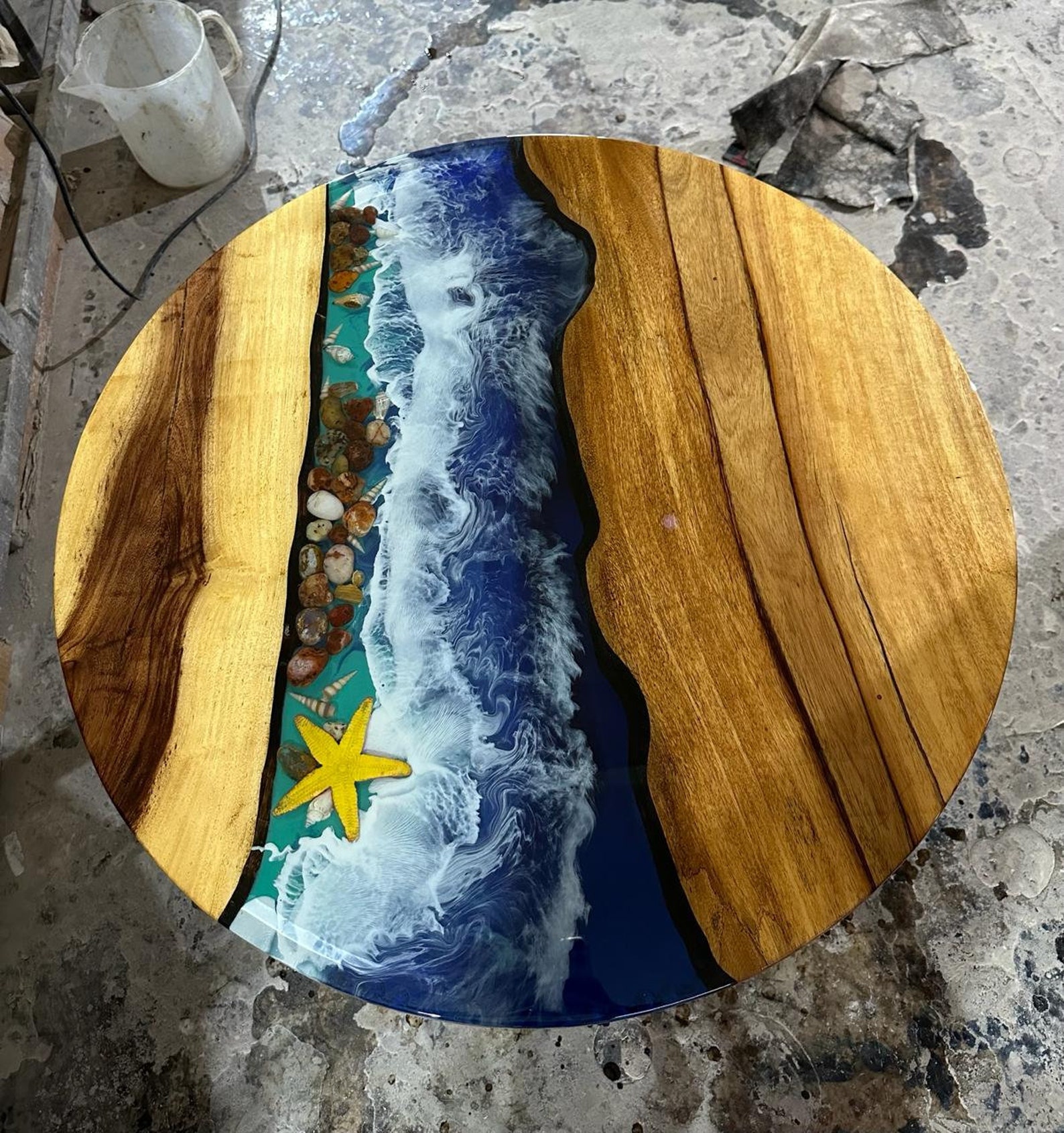 Round Epoxy Dining Table, Round Epoxy Table, Round Wooden Epoxy Table ...