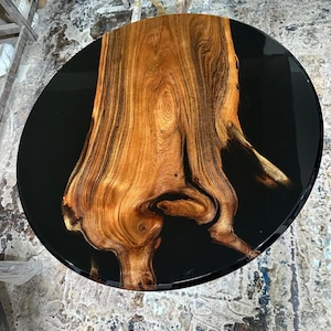 Round Epoxy Dining Table, Round Epoxy Coffee Table, Round Black Epoxy Table, Round Epoxy Resin Table, Coffee Table, Dining Table Cafe table.