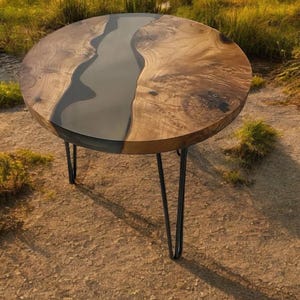 Round Epoxy Dining Table, Round Epoxy Coffee Table, Round Translucent Black Epoxy Table, Round Epoxy Resin Table, Coffee Table, Dining Table