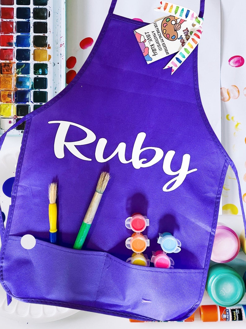 Personalized Kids Art Aprons With Pockets Kids Art Smocks Etsy