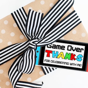 Game Over Birthday Favor Tag, druckbare Gunst Tags, digitale Gunst Tags, Candy Party Tags, Gamer Gastgeschenke, digital