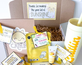 Sunshine Teacher Appreciation Gift Box: Personalized Tumbler & Treats