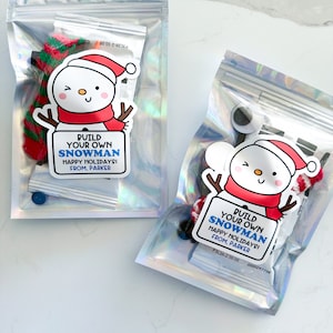 Assembled Build Your Own Playdough Snowman Kit, Class Party Favor DIY Kids Holiday Craft Kit, kindergarten, preschool, Christmas centers