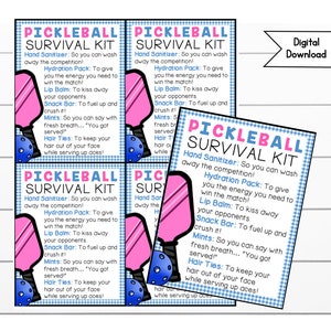 Gurke Ball Survival Kit Printable - Custom Sports Tag. Geschenke für Pickleball, Notfall-Kit, Sport, Bankett, Teamgeschenke, Trainer, Geburtstag