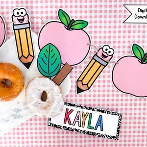 Imprimíveis de volta às aulas, etiqueta do primeiro dia de aula, café da manhã de volta às aulas, bem-vindo de volta às aulas, presente de volta às aulas