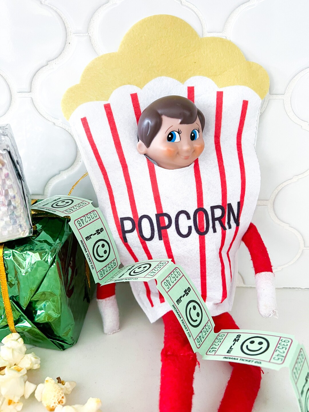 Elf Movie Night Kit Elf Popcorn Costume Christmas Elf