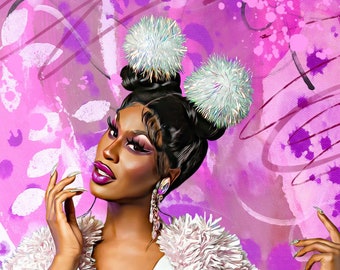 Shea Coulee' fine art print -  pop art -  Shea Coulee' drag queen modern portrait - drag queen - fine art portrait